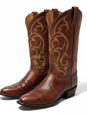 Tony Lama Lizard Cowboy Boots Men’s Western Leather USA Made Size 9.5D